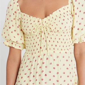 Faithfull The Brand Sage mini dress in Santa maria floral yellow